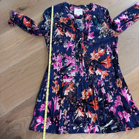 Anthropologie | Maeve | Drop Waist Floral Dress | 3/4 Length Sleeves | Boho - Picture 6 of 7